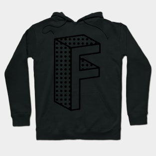 3D Ben Day Dot Isometric Letter F Hoodie